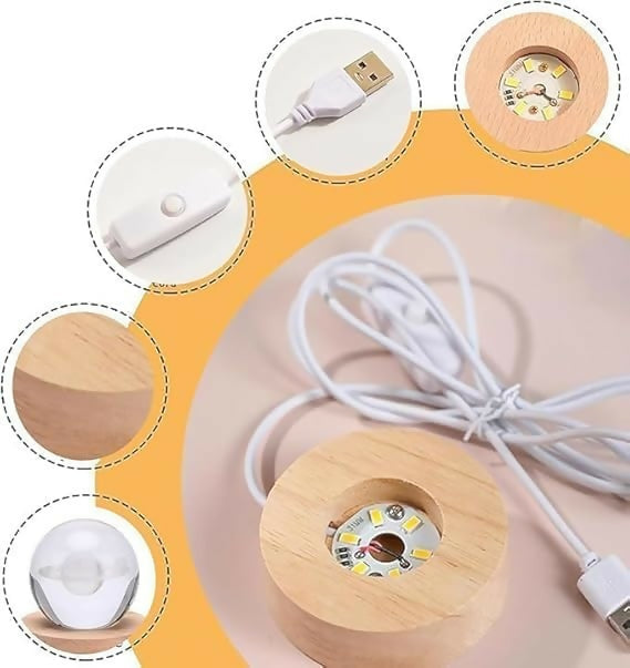 3D Engraved Crystal Astronaut LED Night Lamp with Wooden Base – Space-Themed Decorative Light for Kids' Rooms, Desks, and Gifts – Warm White Ambient Lighting for Space Enthusiasts and Galaxy Lovers